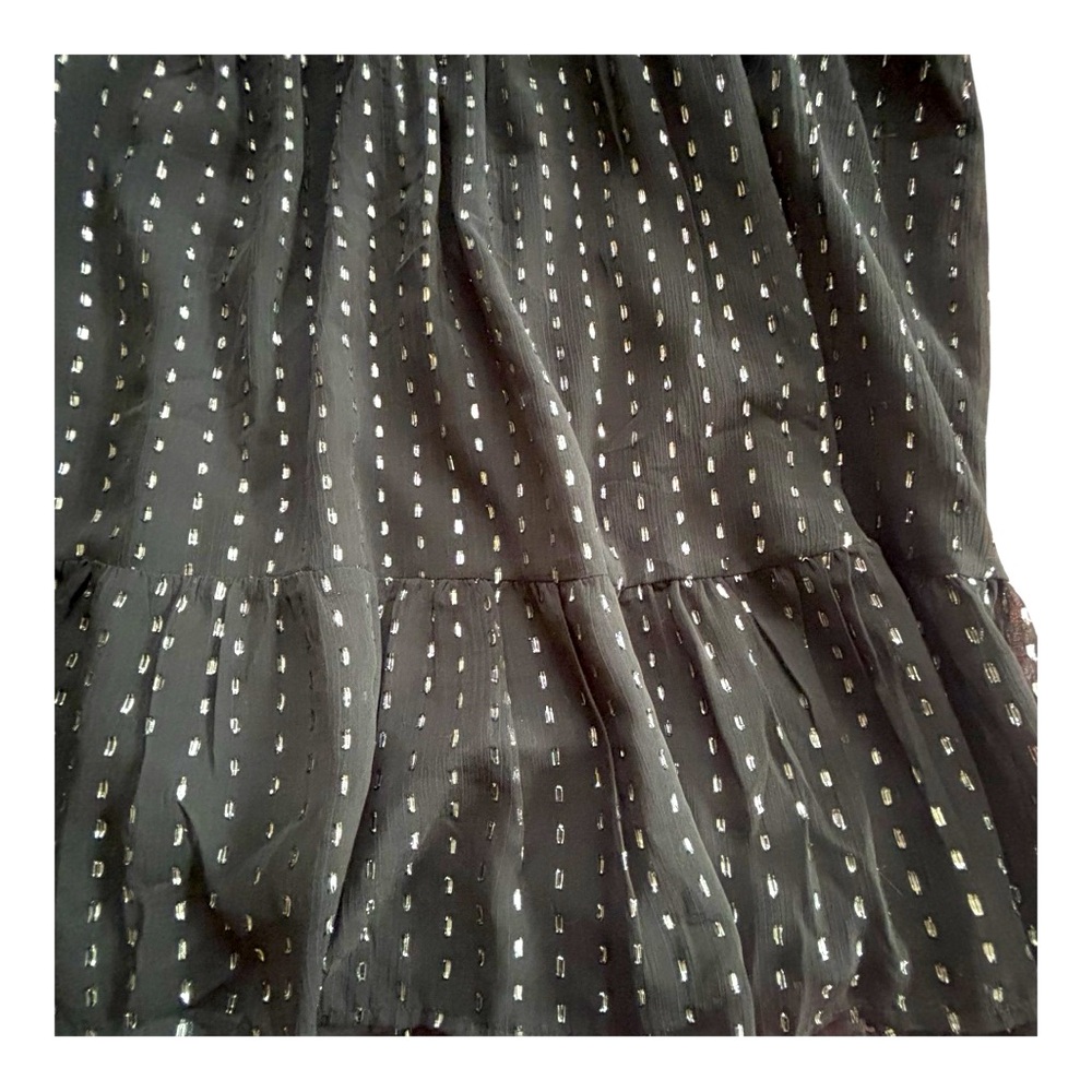 Old Navy Women's Plus 2X Black and Silver Waist Defining Shine Mini Party Dress - Picture 6 of 11